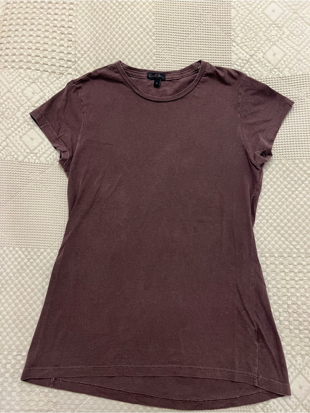 Earl Jeans Short Sleeve Crewneck Tee - Plum cropped size S